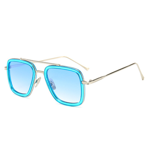 New Iron Man sunglasses European and American fashion square frame Spider-Man same style sunglasses men's trendy glasses manufacturer wholesale