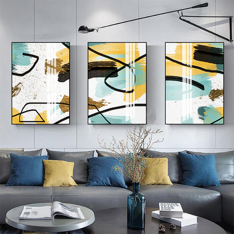 Geometry Abstract Light extravagance Porcelain painting a living room Study combination Hanging picture modern Northern Europe aluminium alloy Decorative painting wholesale