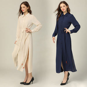 The manufacturer directly provides Amazon's popular Malay dress Korean long shirt skirt long sleeve knee length skirt 77