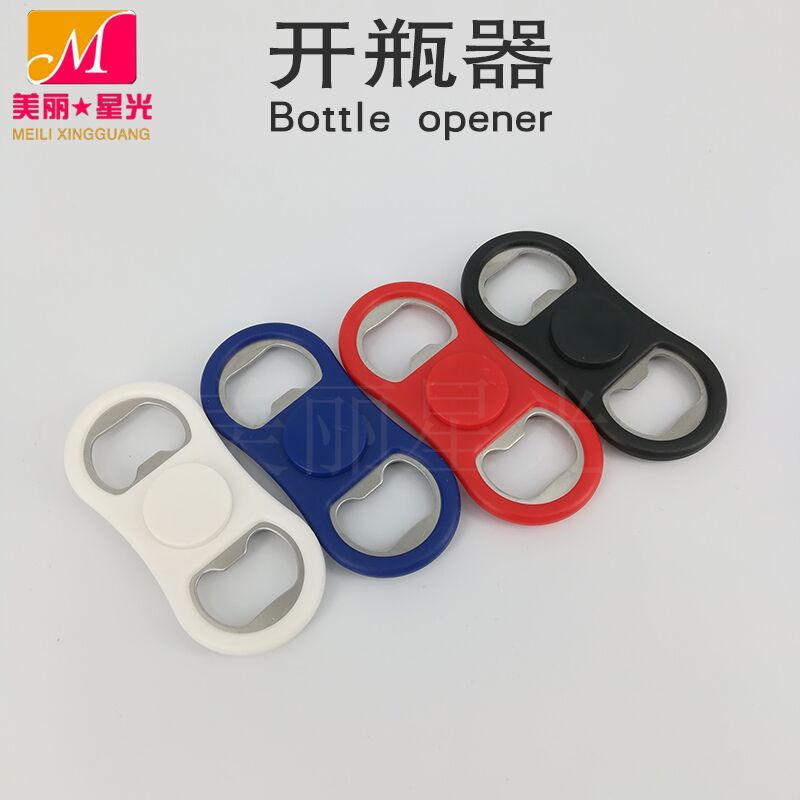 Creativo abridor de botellas de giroscopio con la punta del dedo, regalo de campaña publicitaria, fabricante de abridor de bebidas de cerveza de acero inoxidable