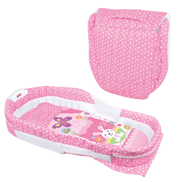 音乐灯光折叠式婴儿卡通图案床中床 简便带蚊帐全包围婴儿分隔床详情图5