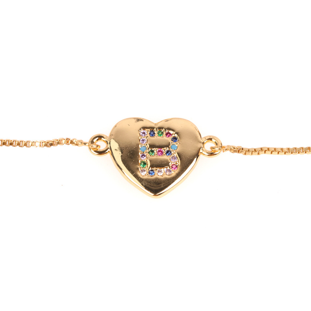 Europe Et En Amérique Croix Frontière Bijoux Cadeau Amour Coeur Bracelet Femmes De 26 Lettres Couleur Zircon Bracelet De Traction display picture 26