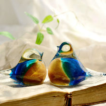 地中海风格玻璃工艺品装饰玻璃动物简约时尚家居玻璃小鸟摆件批发