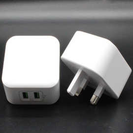 新款智能识别同步整流旋转充电头带灯手机5v2a双usb充电器