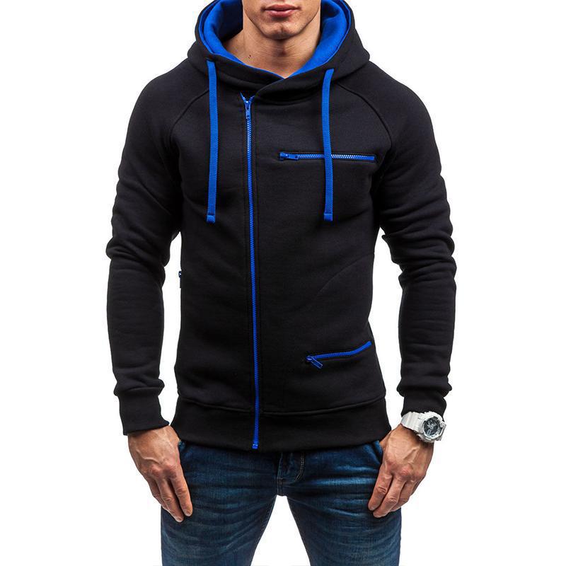 Man's Clothing Zipper Hoodie Fashion Casual Plus Fleece Hoodie Men Simple Loose Coat Tide_voghion.com