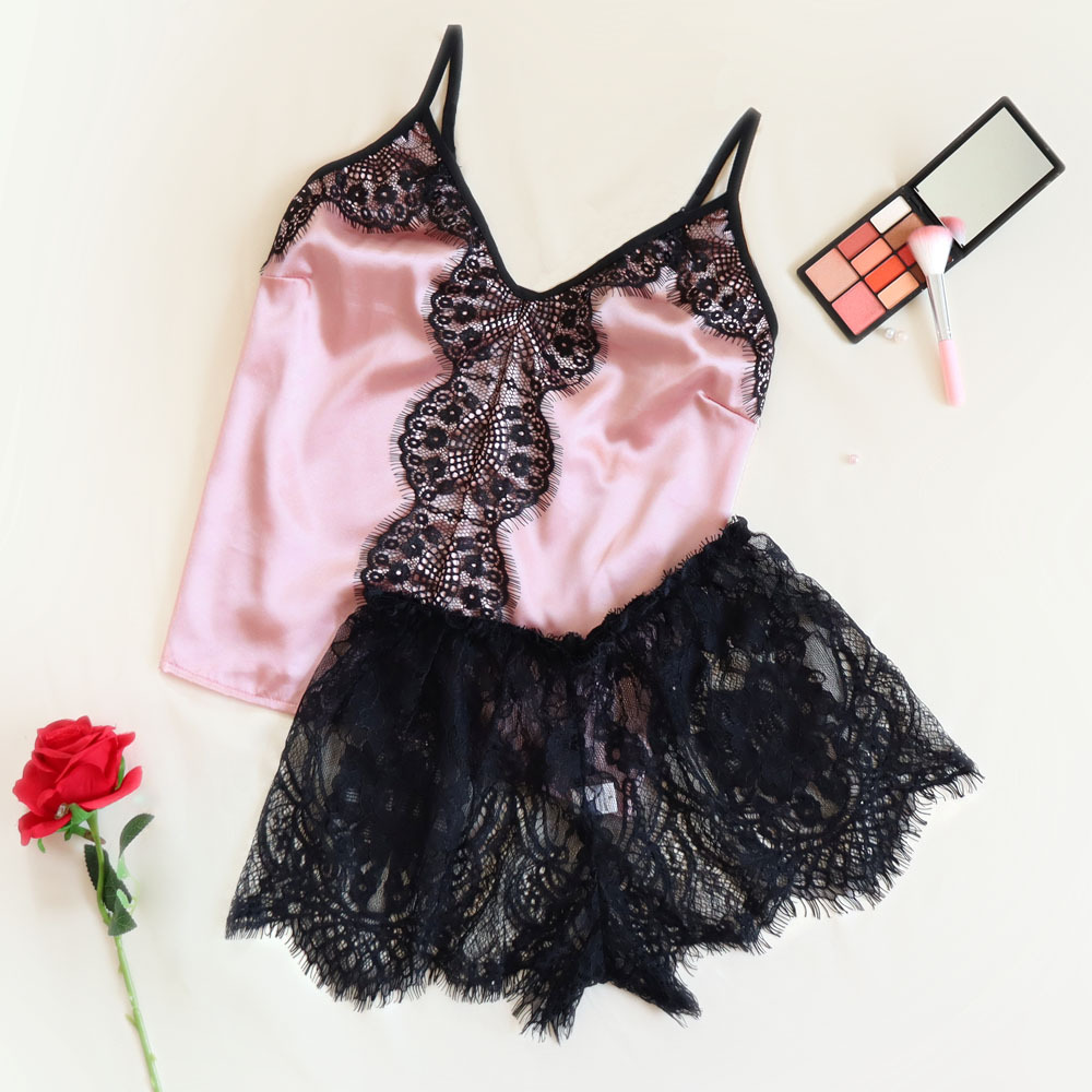 New Fashion Sling V-neck Bra Hollow Lace Seduction Women&#39;s Suit display picture 10