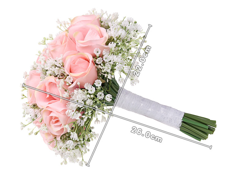 New realistic bride's hand bouquet, creative rose bouquet, wedding bride's forest-style hand bouquet, wholesale of wedding supplies detail image 3