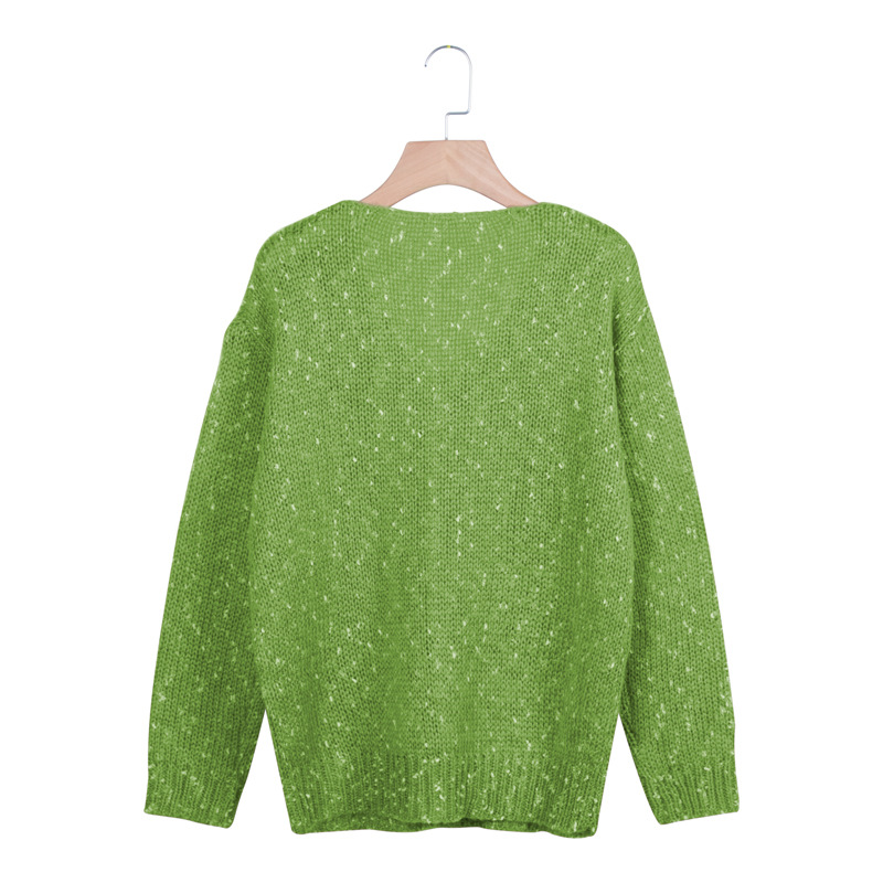 new women s solid color printed sweater  NSLK11319
