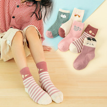秋冬新款儿童袜男童女童保暖中筒袜婴儿袜可爱百搭童袜批发亚马逊