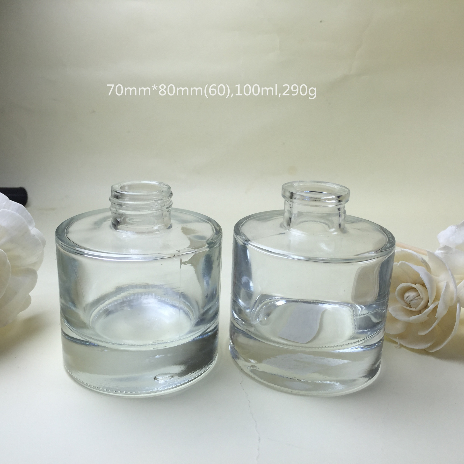 厂家直供100ML香薰玻璃瓶100ML直圆超厚底卡口香薰瓶非厚底120ML