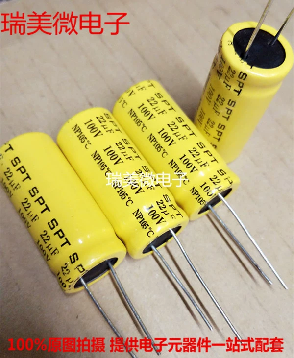 Wuji electrolytic capacitance 22UF100V volume 16x35mm vertical unporaical electrolytic capacitance new
