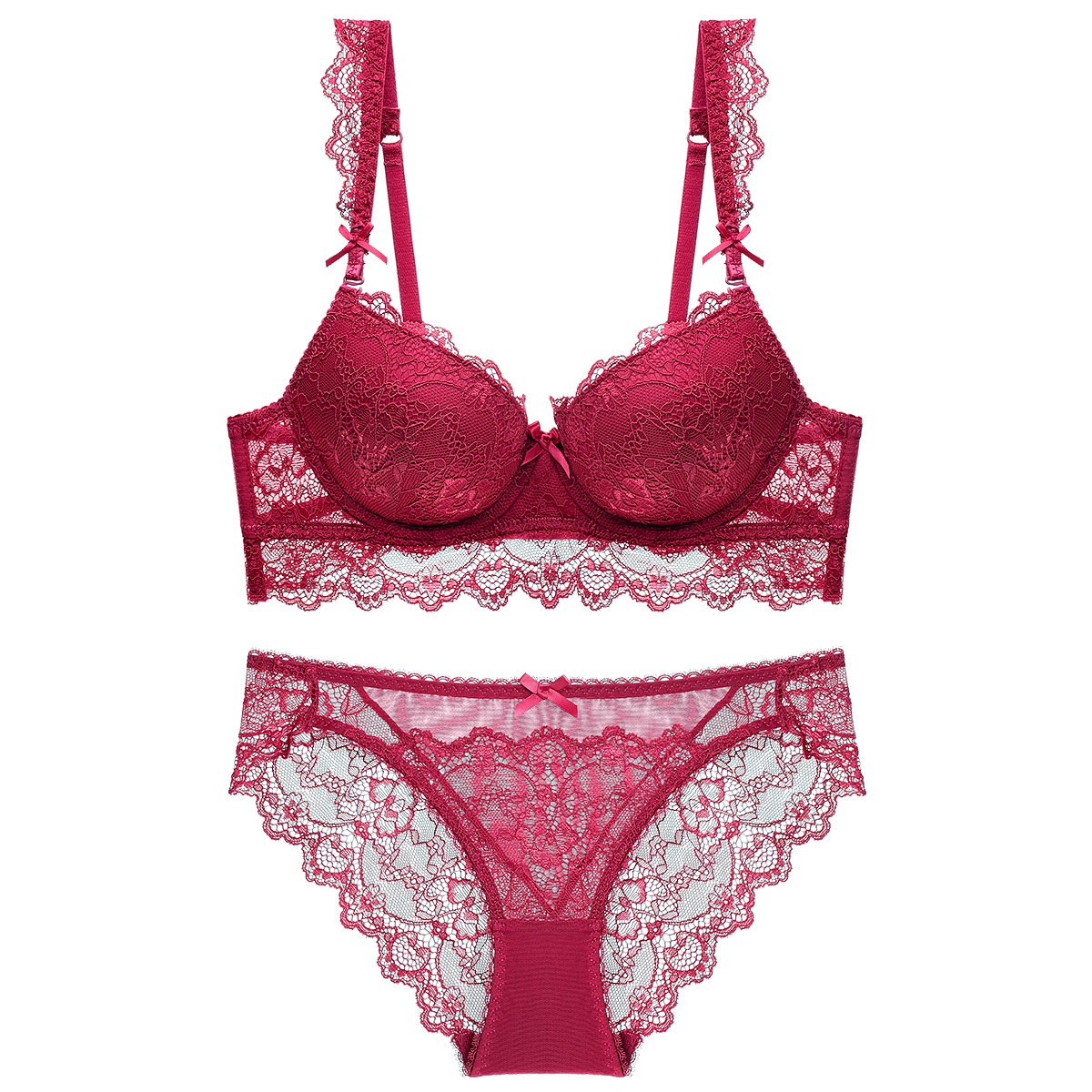 Ensemble soutien-gorge et culotte en dentelle pour femme_voghion.com