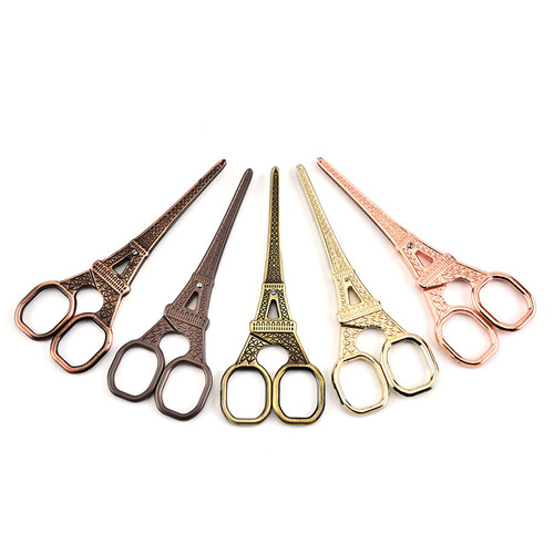 Stainless steel retro Paris Eiffel Tower scissors 14cm tower-shaped scissors hand-made thread tea bag scissors