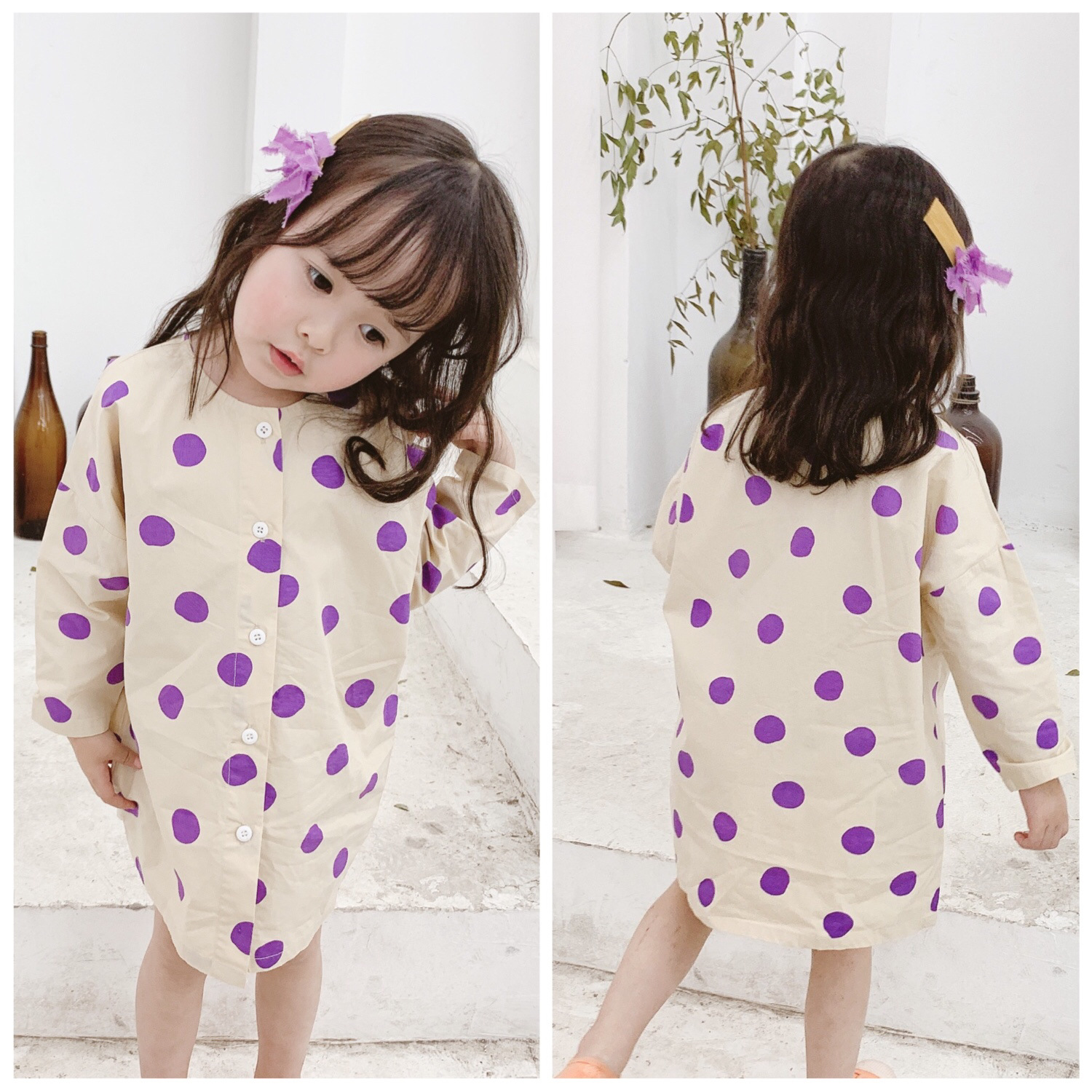 2019春季童装新款 女童韩版波点长袖衬裙连衣裙 19041|ru