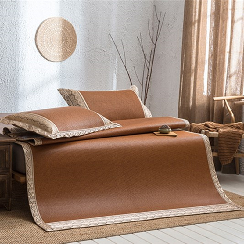 summer summer sleeping mat On behalf of Indonesian rattan Mat Manufactor Ice silk seats Three-piece Suite thickening Foldable Wholesale gift