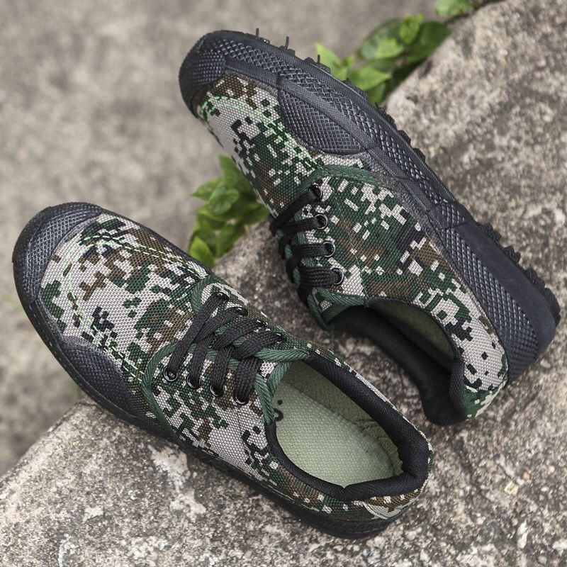 【橡胶底】低帮解放鞋男军鞋迷彩作训鞋劳保鞋厂家批发军训鞋代发