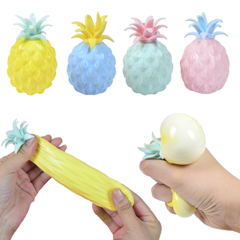供应新奇特玩具创意面粉菠萝发泄球水果葡萄球儿童减压玩具捏捏乐