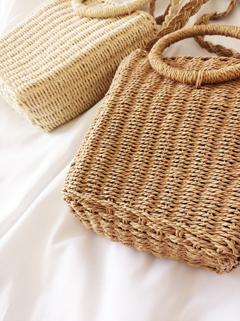 Bag Hand-held Bag Woven Bag with Oblique Braid New Simple Straw Bag for Recreational Beach Holiday in 2019