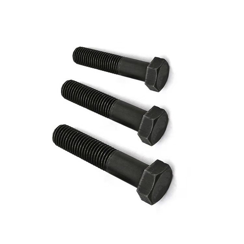 高强度六角螺丝 碳钢8.8级外六角螺栓现货 发黑全螺纹半螺纹螺栓
