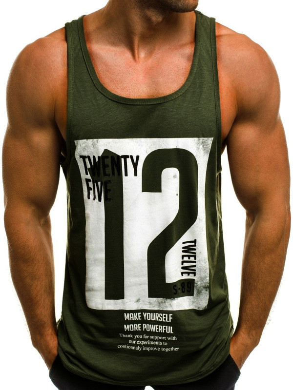 Men's Casual Fashion Fitness Sports Vest Wide-Strap Deep-Cut Running Vest