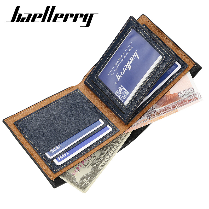 Men'S Short Korean Multi Card Three Fold Fashion Alligator Soft Leather Zero Wallet