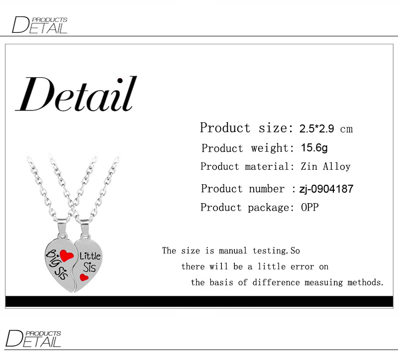 Hot-selling Fashion Good Sisters English Letter Two Petal Love Stitching Necklace Wholesale display picture 1