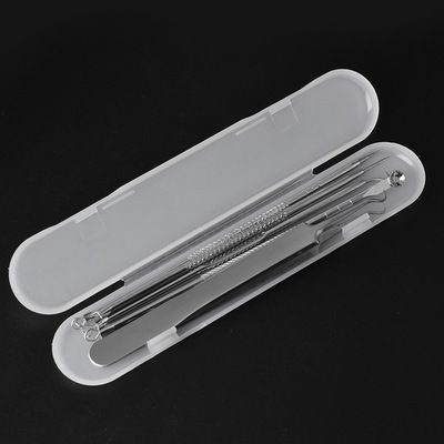 厂家直销不锈钢粉刺5件套美容针痘痘挤压圈美容工具挤黑头暗疮器