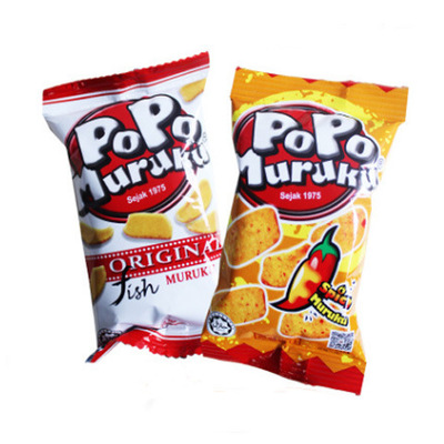 马来西亚 popo鱼味豆饼原味 辣味14g 礼包 休闲零食品|ms