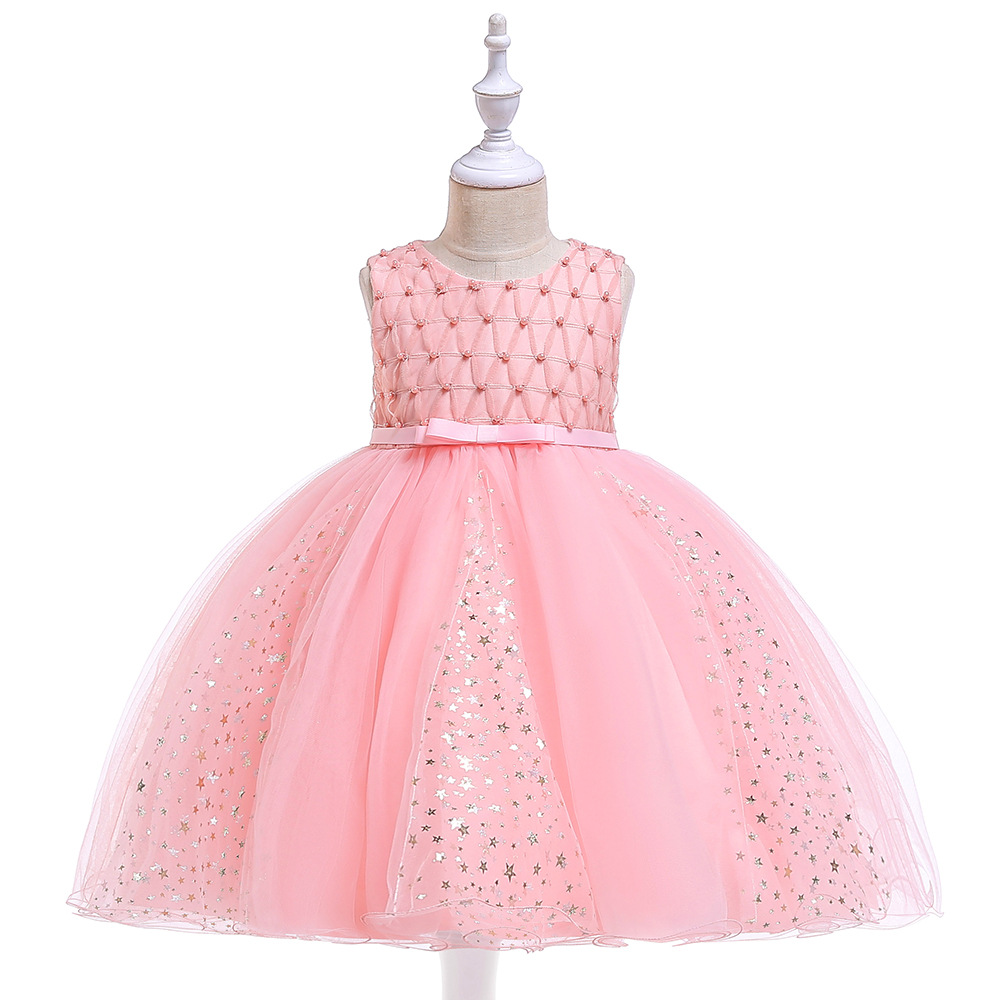 Детский блестящий наряд маленькой принцессы с бантиком, свадебное платье, коллекция 2023
