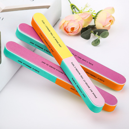 Creative printed nail file sanding strips six-sided polishing file manicure tools nail file strips nail grinder