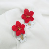 Accessory, long spray paint, universal earrings, simple and elegant design, flowered, wholesale