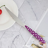 Rainbow -colored plastic handle stainless steel knife fork spoon dot and western tableware wave dot handle, bull buckle spoon