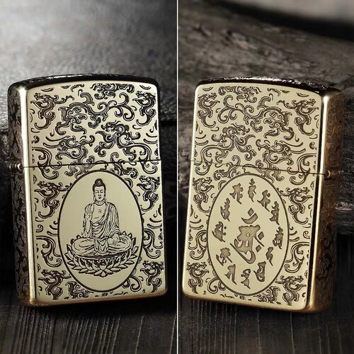 Laser deep carving hand polished ZORRO Hong Kong Zorro kerosene lighter classic four-sided engraving with multiple pictures optional