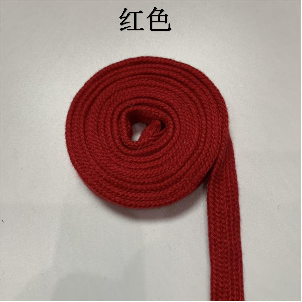 Fabricante en stock cinta de color 1,5 CM cuerda de algodón plana hueca de doble capa ropa tejida sombrero cuerda de la cintura cordón