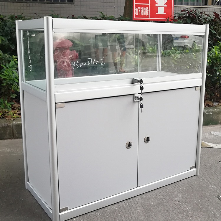 精品货架展柜汽车用品货架广州精品玻璃柜台产品展示架