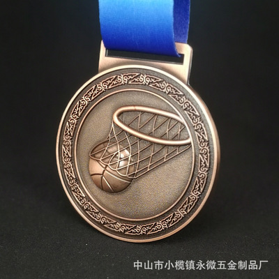 籃球籃筐金銀銅獎牌定做 通用空白挂牌足球踢球金靴獎牌定制批發