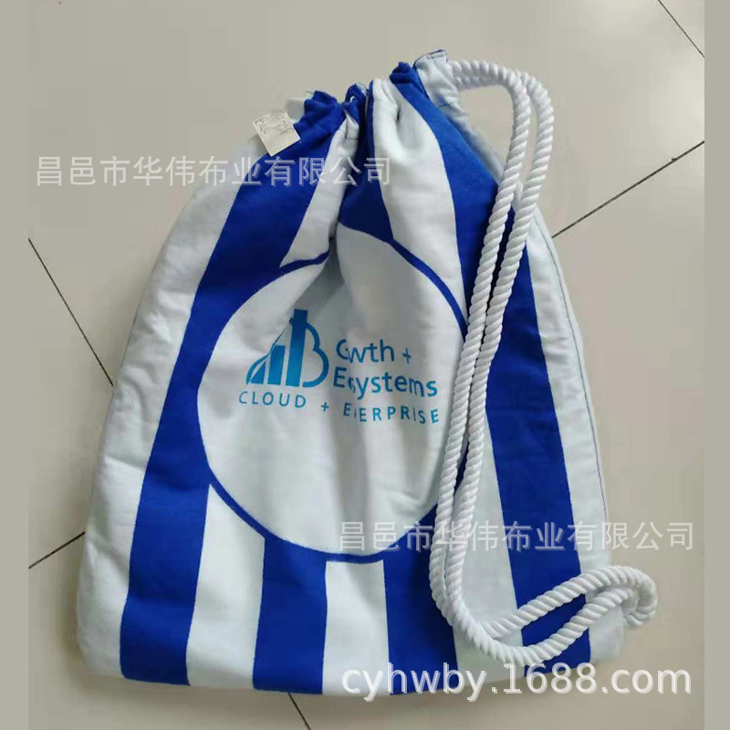 全棉梭织法兰绒 棉法兰绒沙滩巾 速干游泳毛巾夏季户外印花海滩巾