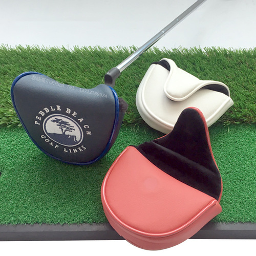 Golf putter cover, welcoming pine semicircle putter cover, PU waterproof fabric, thickened plush protective cover, magnetic buckle cover