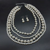 Sweater from pearl, necklace and earrings, set, accessory, European style, wholesale