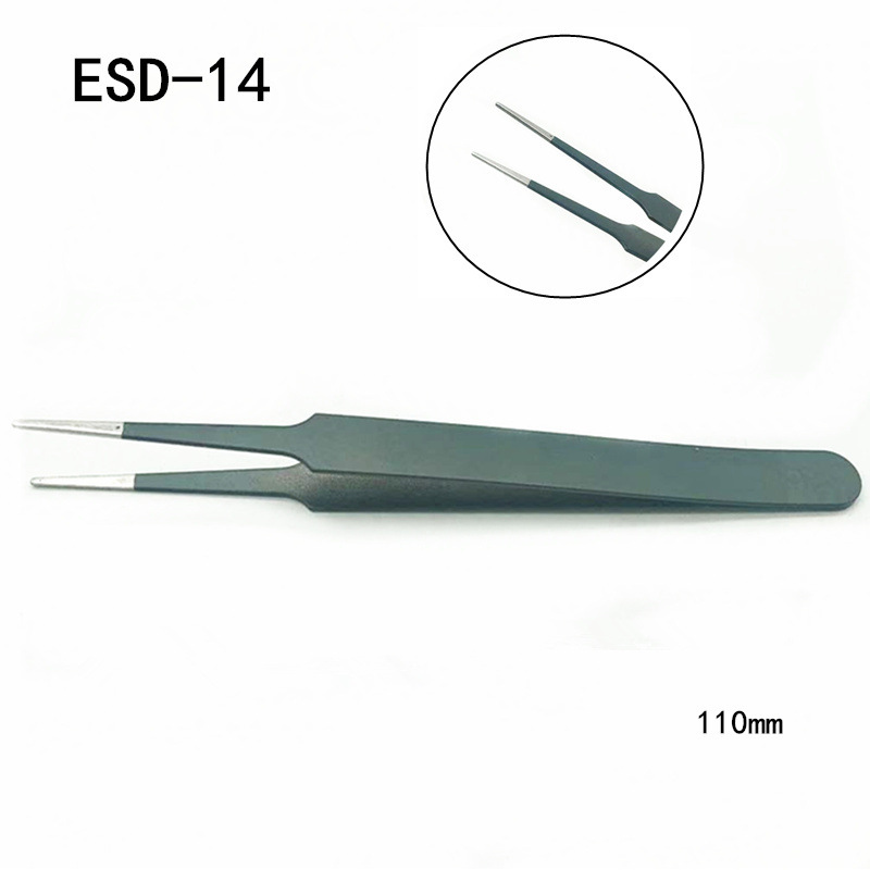 圆边不锈钢镊子ESD黑色弯头手帐夹燕窝挑毛美甲嫁接睫毛 帆布套装详情50