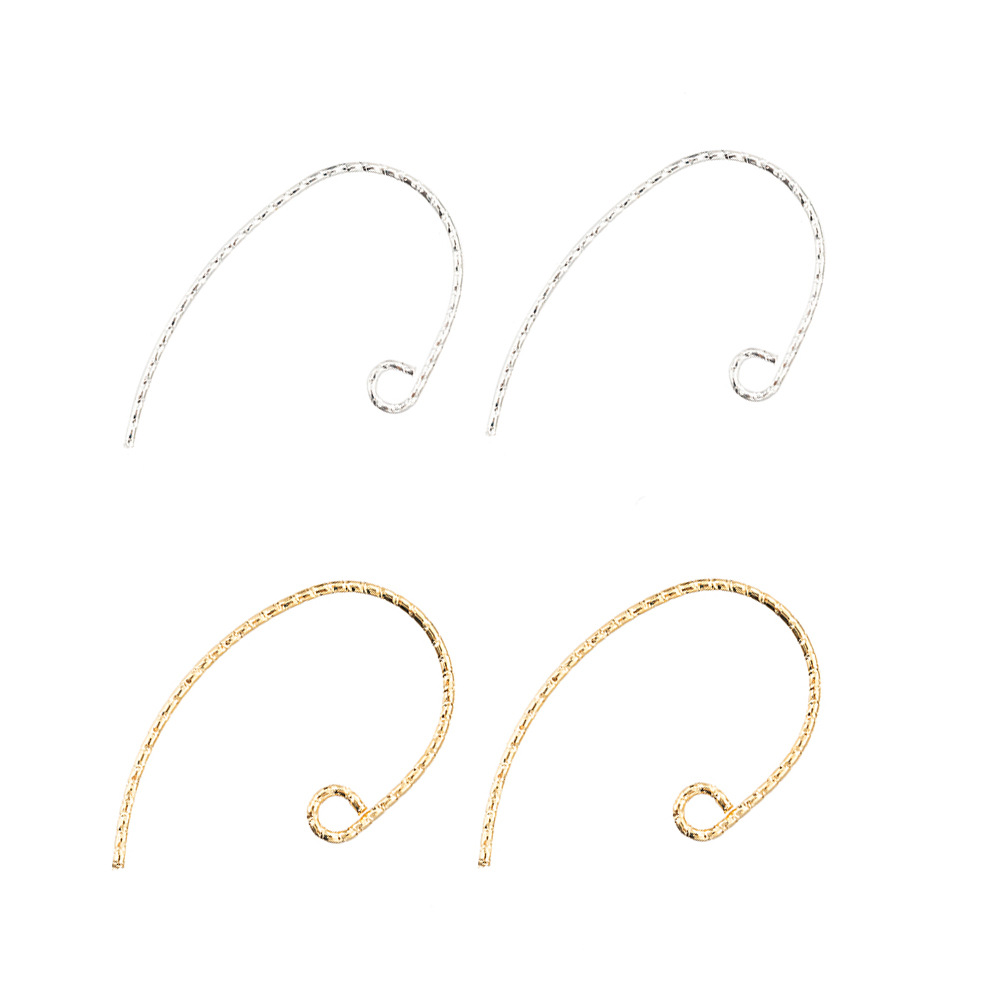 新款镀S925纯银耳钩麻花耳勾镀金U形9字耳环手工diy耳饰配件批发|ru
