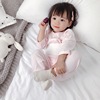 Children's umbilical bandage, trousers, clothing, keep warm underwear, overall, high waist, autumn, round collar, wholesale