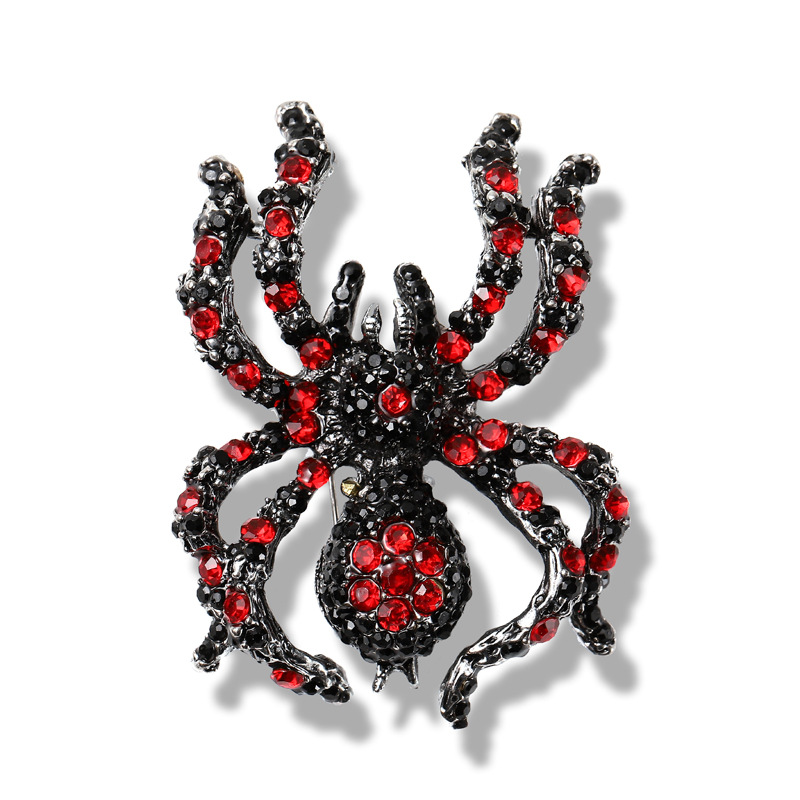 Retro Spider Alloy Inlay Rhinestones Unisex Brooches display picture 3