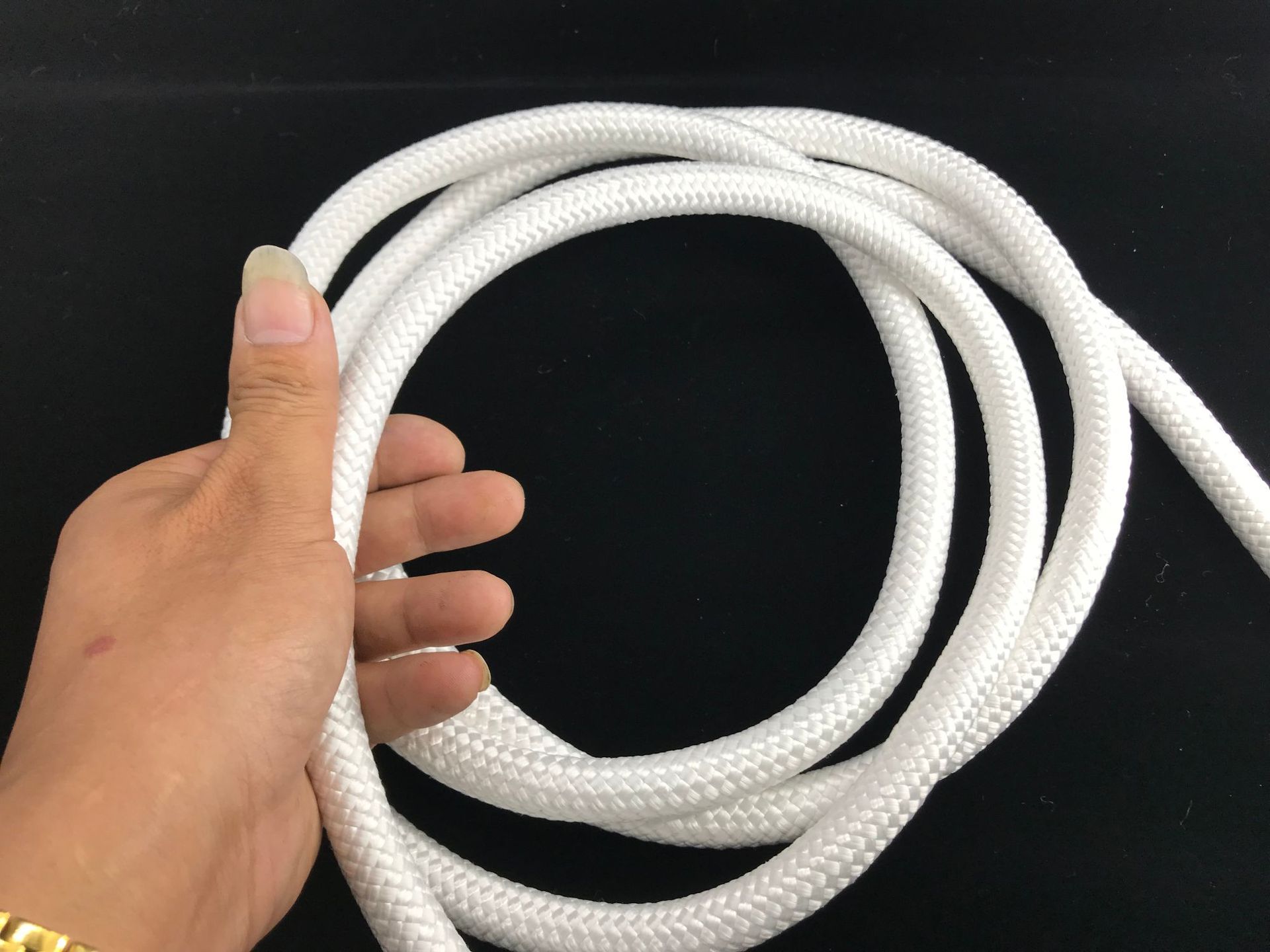 强拉力超高分子量聚乙烯黑白混编绳 防火耐磨耐割耐腐蚀