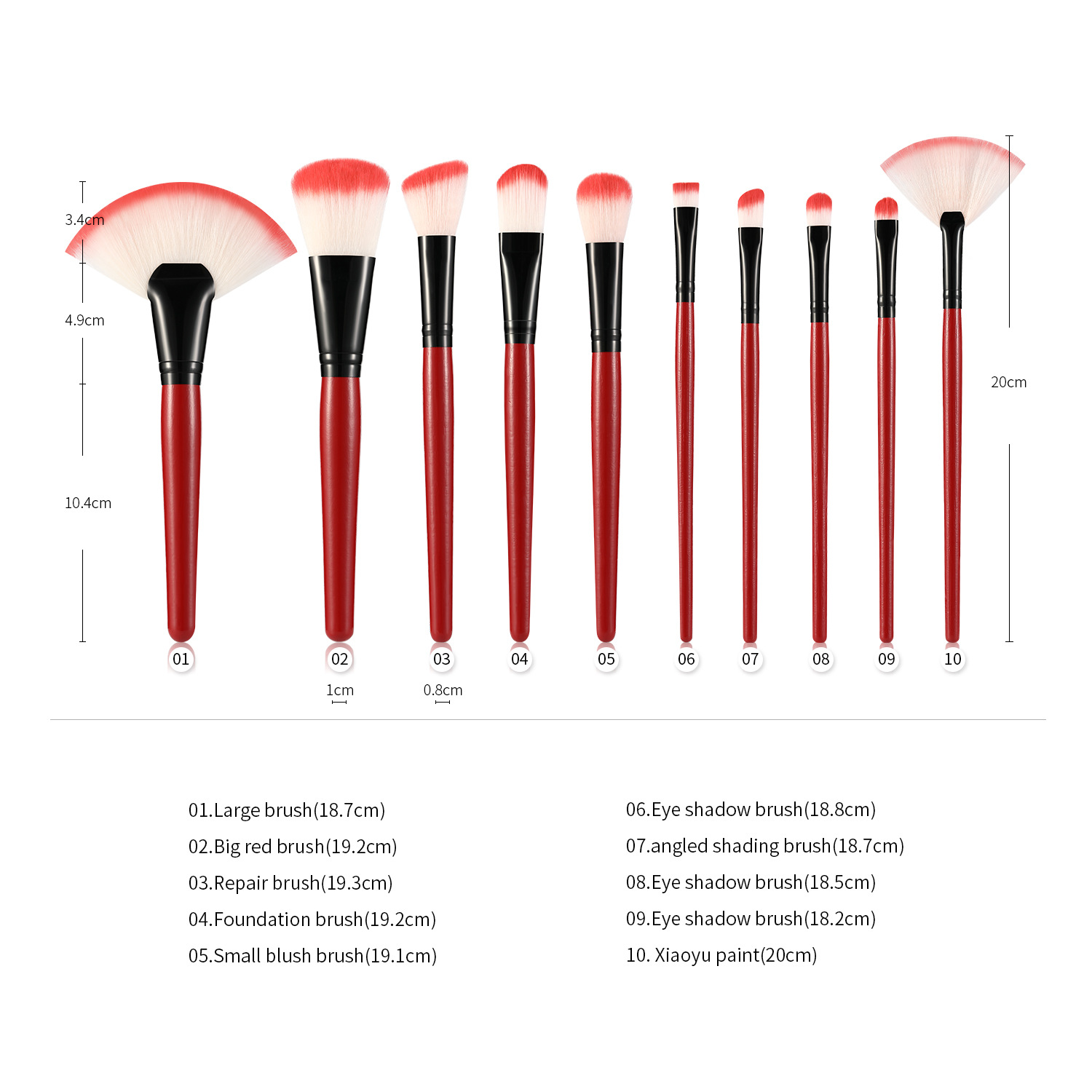 Fashion Solid Color Handle Makeup Brush Set Portable Storage Bag Wholesale Nihaojewelry display picture 18