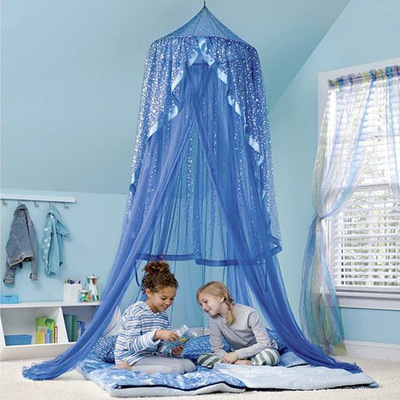 ins爆款欧美家居儿童冰雪奇缘梦幻帐篷 婴儿波浪花边蚊帐装饰床幔