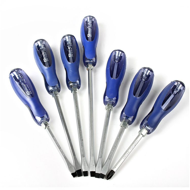 Destornillador recubierto de plástico transparente de dos colores destornillador de reparación industrial de flor de ciruelo en forma de cruz para el hogar