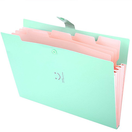 Candy-colored folder multi-layer insert 5-into A4 folder file bag accordion bag test paper file storage bag