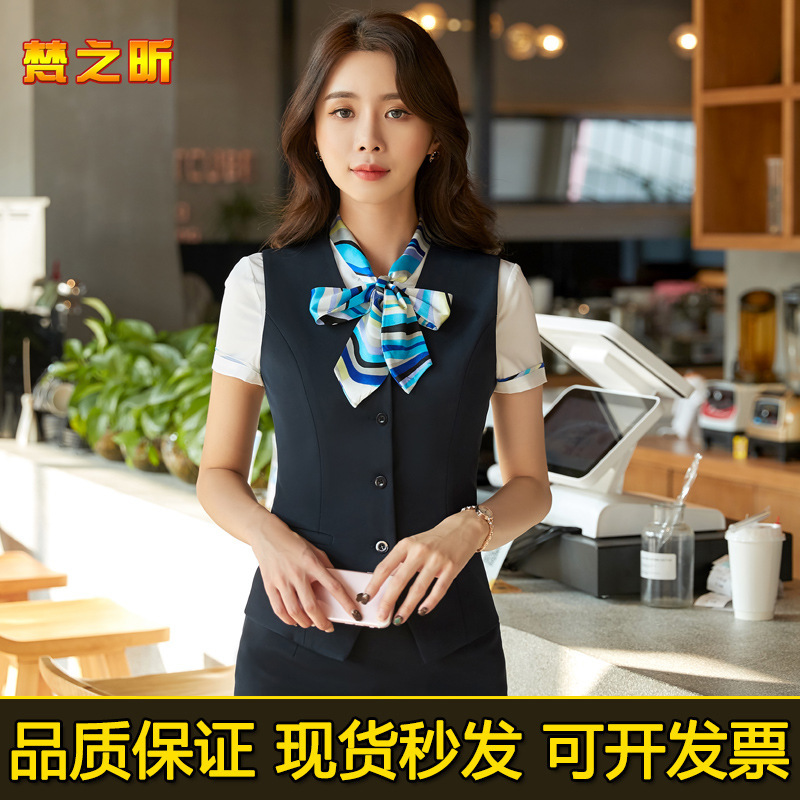 Professional Vest Women's Spring Dress Overalls Korean Style Short Suit Suit Sleeveless Vest Women's ol Slim-fit Vest
