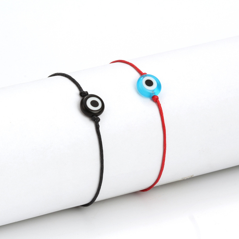 AliExpress European and American Hand Rope Cross-border Turkish Evil Eye Adjustable Bracelet Couple Bracelet Blue Eye Bracelet